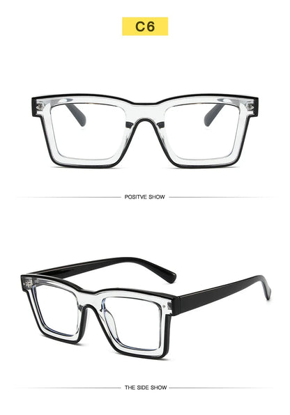 Retro Square Anti Blue Light Optical Glasses Frames Men Fashion Computer Prescription Eyeglasses Women TR90 Reading Glasses +2.5