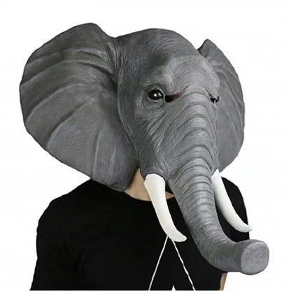 Elephant Head Mask Animal Mask Funny Halloween Head Mask Costume Cosplay Party Latex Mask Adult Prom Dress Up