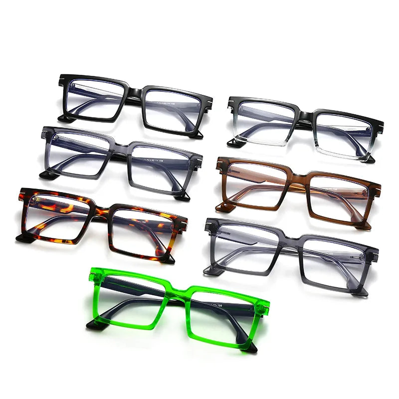 Square Women Reading Eyeglass Fashion Progressive Glasses Man's Myopia Eyewear Customized Prescription Lenses