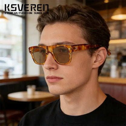 Square Yellow Lens Reading Sunglasses for Men Classic Tinted Prescription Presbyopic Eyewear Outdoor Shade Sun Glasses Readers