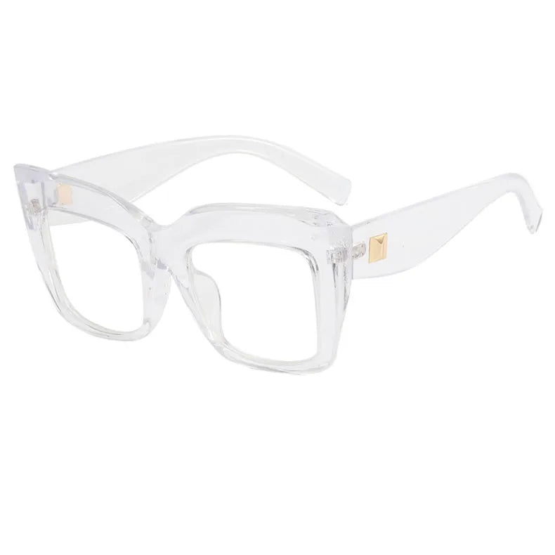 Square Anti Blue Light Reading Glasses Optical Lenses Prescription Glasses Frame Women Large Frame Cat Eye Presbyopic Glasses