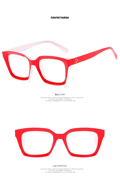 Retra Square Concave Frame Clear Lens Glasses Ultra Light Myopia Nerd Spectacles Degree 0 -0.5 -1.0 -2.0 -3.0 -4.0 to -6.0