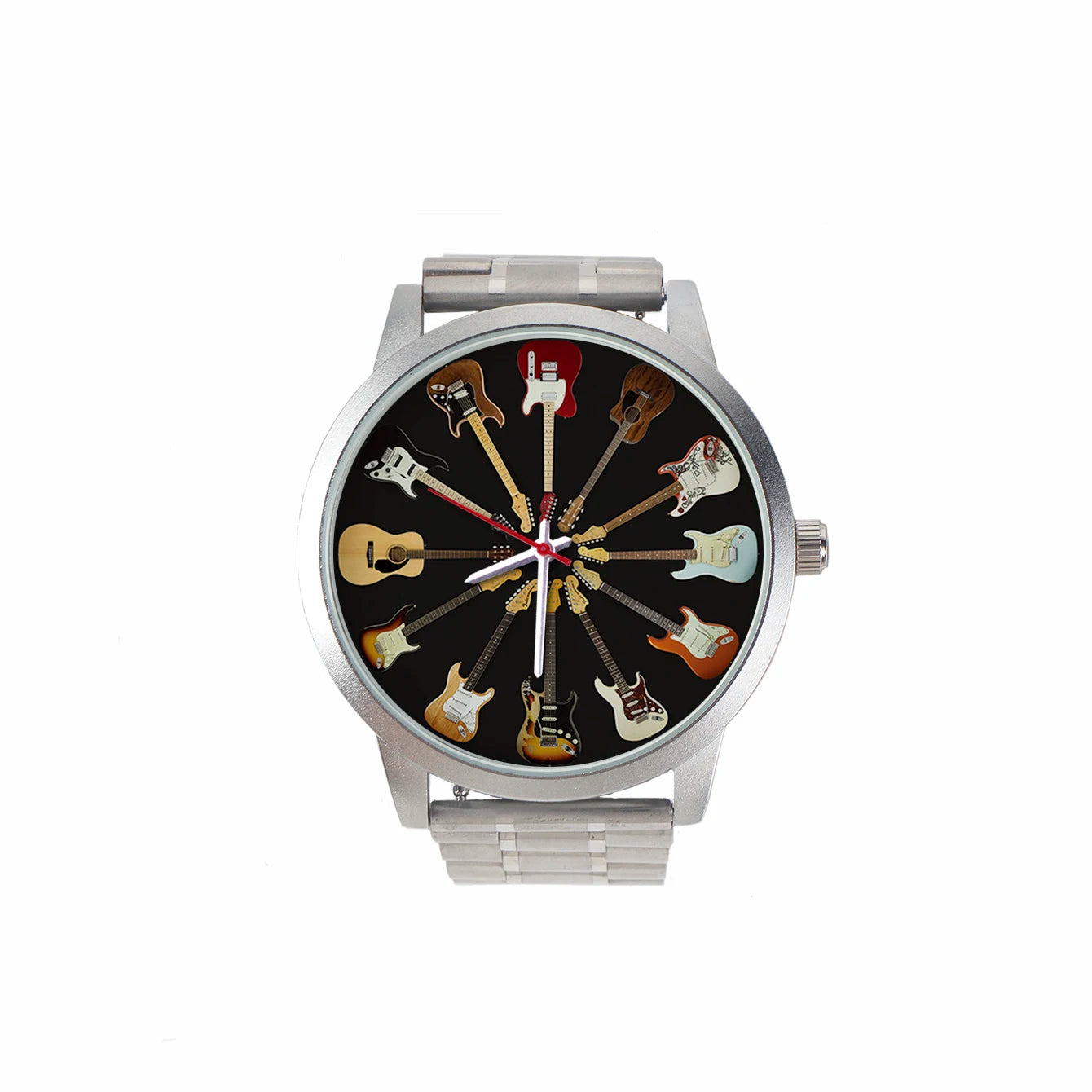 Logo Men's Watch Wife Musical Instrument Universal Watches Husband Family Pattern Guitar Clock Wristwatch DIY Dial