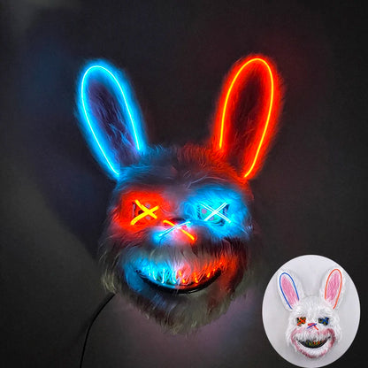 Halloween Light Up Horror Mask Glowing Bloody Bear Killer Mask Flashing Neon Scary Bear Mask for cosplay mask purim props