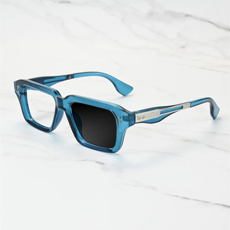 New Brand Design Square Alloy Frame Myopia Glasses Prescription Photochromic Anti Blue Light Women Shortsight Eyewear 0 to -6.00