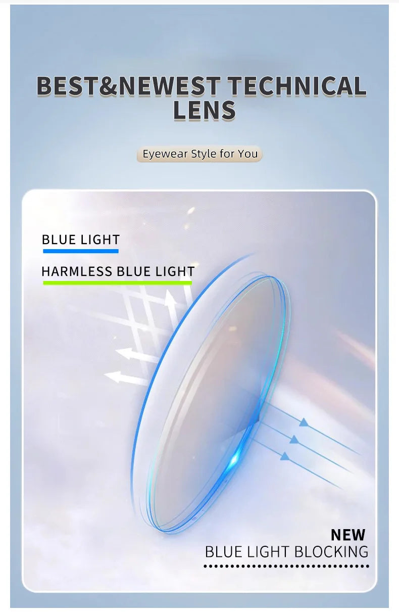 Classic Oversized Square Photochromic Anti Blue Light Reading Glasses Men Women Luxury Brand Computer Glasses Trendy TR90 Frames