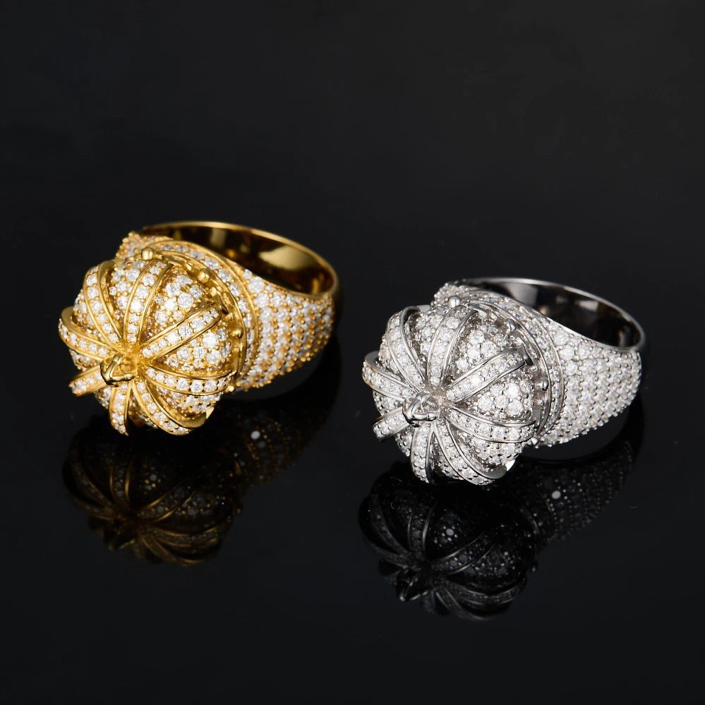 Real All Moissanite Diamond Crown Rings for Men Women Hip Hop Full Moissanite Finger Ring Plate 18k Fine Jewelry