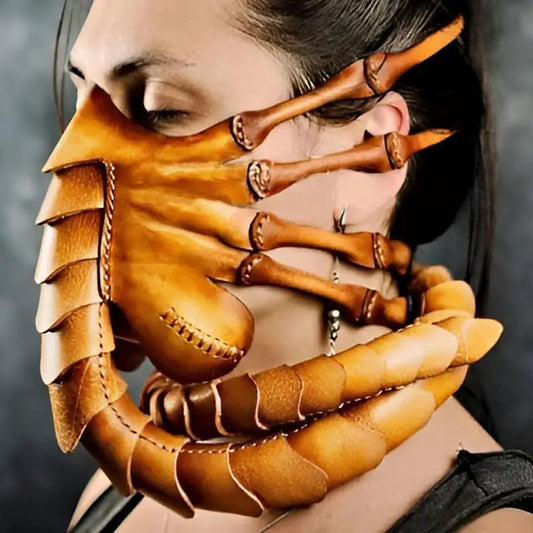 Scary Predator Mask Funny Masks Halloween Party Cosplay Props For Adults Animal Latex Horrific Half Face Mask