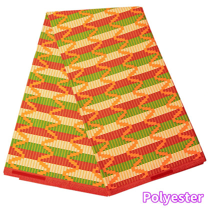 Veritablewax Fan Pattern African Fabric By the Yard Polyester Material For Handsewing High Quality Cloth for Party Dress A-27
