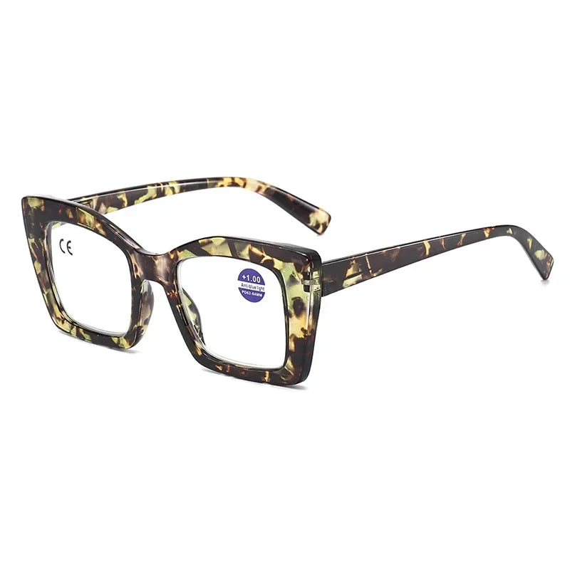 2025 New Fashionable Large Frame Women's Presbyopia Glasses High Definition Texture Neutral Color Anti Blue Light Glasses