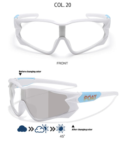 POAT Brand Photochromic Eyewear for Men Women MTB Bike Bicycle Cycling Fishing Running Glasses New Style Sunglasses Sports