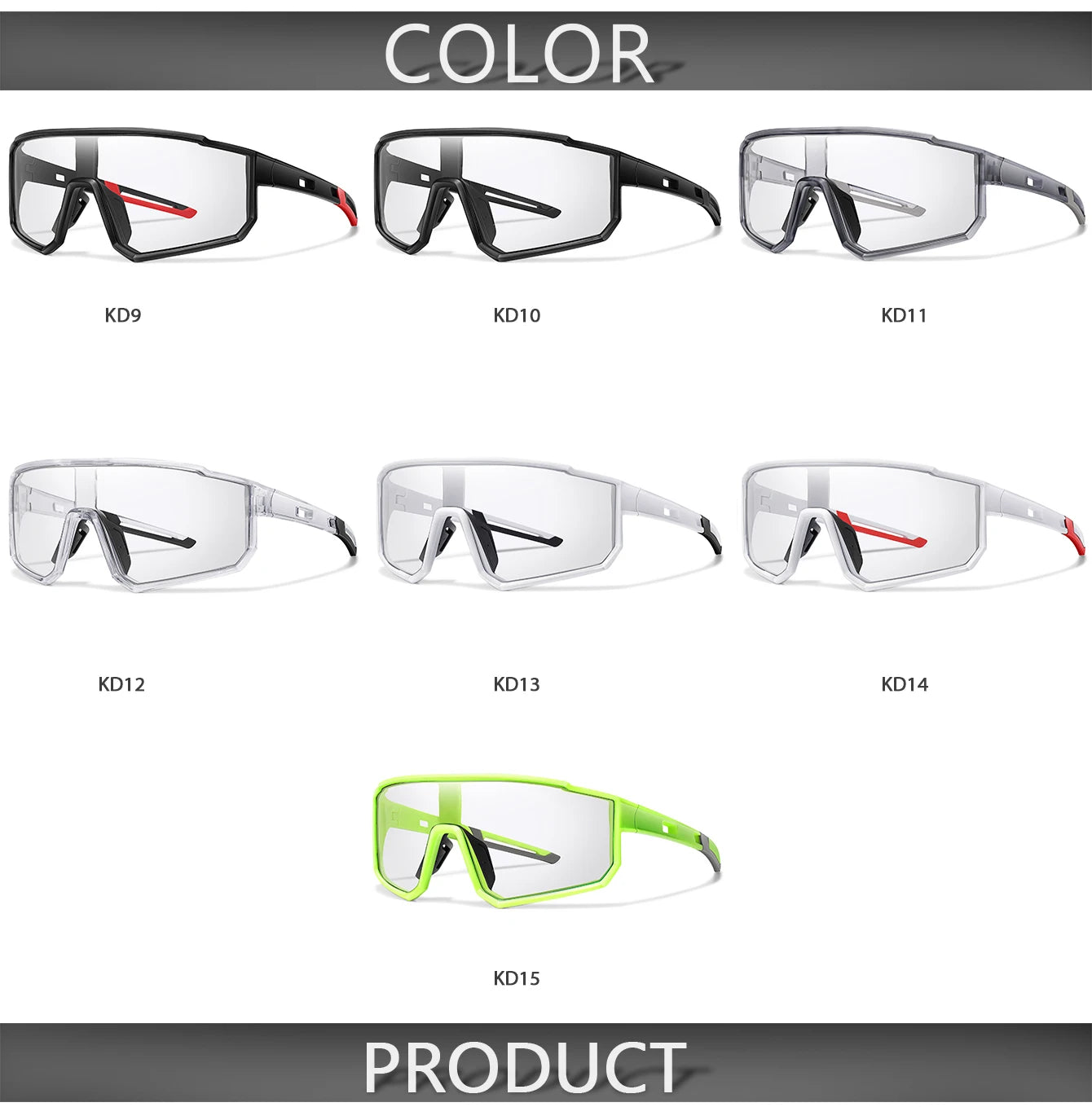 Photochromic Sunglasses New Style Brand Men Women Comfortable Windproof Cycling Glasses for Bicycle MTB Bike Running Fishing