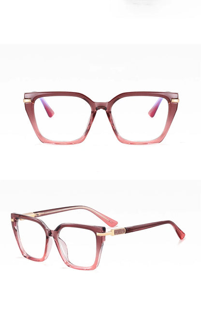 R57522 Women Tr90 Blue Light Blocking Glasses Frame Comfortable Spring Hinge Presbyopia Eyeglasses Customizable Diopters