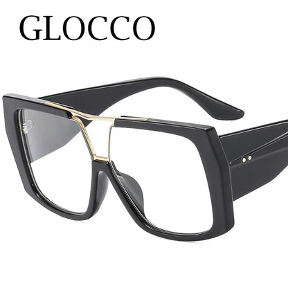 Fashion Brand Oversized Square Myopia Glasses Women Men Trend Green Graduation Eyeglasses Anti Blue Light Prescription Glasses