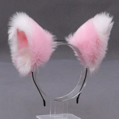 Lolita  Animal Cat Fox Ear Hair Hoops Cosplay Faux Fur Hairband Girls Halloween Anime Headbands Headwear Hair Accessories