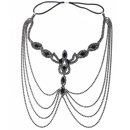 Stonefans Black Layered Mask Full Face for Women Sexy Jewelry Costume Hair Carnival Club Disguise Rave Accessories Cosplays Gift