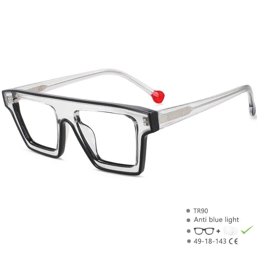 R56012 Oversized Rectangle Reading Glasses +1.00 +2.00 +3.00 Retro Eyeglasses for Hyperopia Glasses Presbyopia Eyeglasses