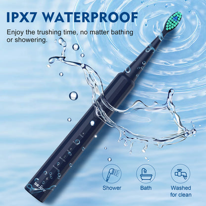 SEJOY Oral Cleaning Personal Sonic Electric Toothbrush Care Appliances IPX7 5 Modes Smart Rechargeable Automatic Toothbrush