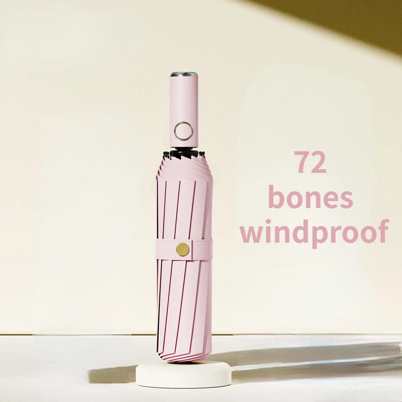 72 Bone Super Strong Windproof Automatic Folding Reinforced Large Rainproof Sun Protection   Women Men Umbrella