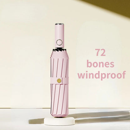 72 Bone Super Strong Windproof Automatic Folding Reinforced Large Rainproof Sun Protection   Women Men Umbrella