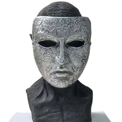 Halloween Carnival 3D Resin Mask Easter Cosplay Collected Craft Adult Silvery Full Face Mask Scary Cosplay Masquerade Party Prop