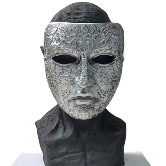 Halloween Carnival 3D Resin Mask Easter Cosplay Collected Craft Adult Silvery Full Face Mask Scary Cosplay Masquerade Party Prop