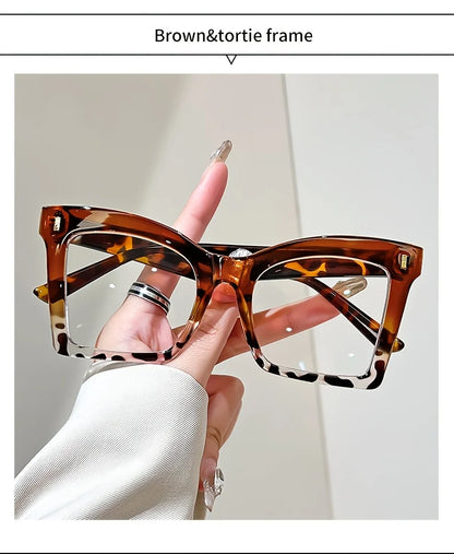 Elegant Full Rim Square Reading Glasses for Women, PC Frame, Clear Les, Magnification  1.0 to  4.0, Fashion Reading Glasses