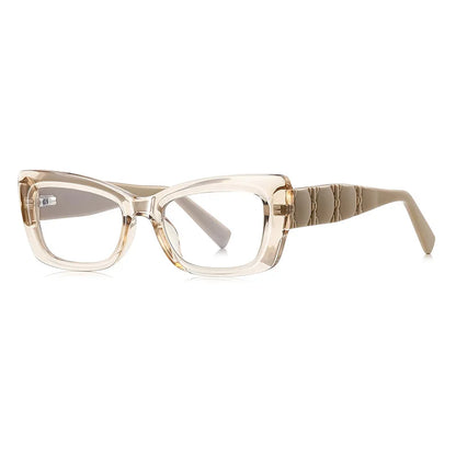 Classic Square Anti Blue Light Blocking Reading Glasses For Women Men Simple Thick Frame Design Myopia Prescription Glasses