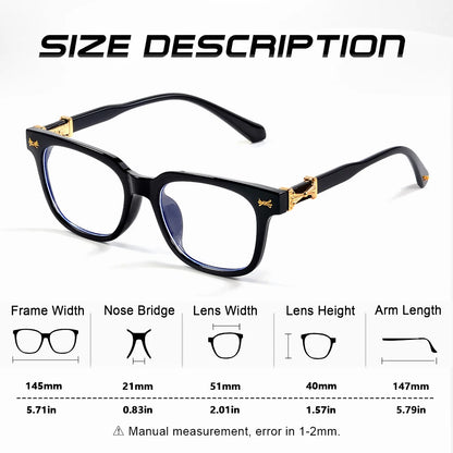 CRIXALIS 2Pcs Anti Blue Light Glasses For Men Women Square Vintage Computer Reading Eyeglasses Prescription Glasses Frame UV400