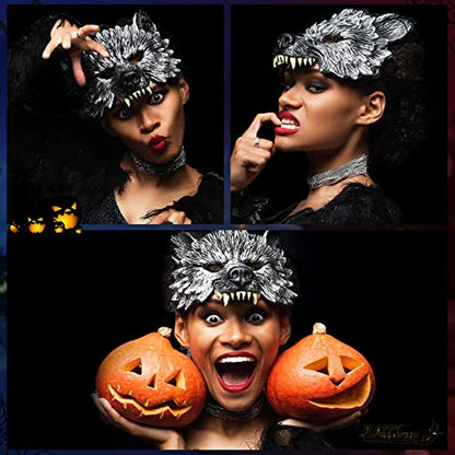 Animal Mask 3D Realistic Half Face Mask Halloween Carnival Masquerade Birthday Party Game Cosplay Costume Accessories Props