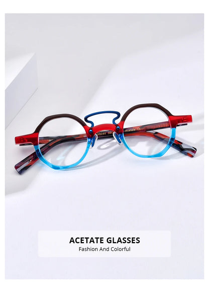 FONEX HEPIDEM Acetate Eyeglasses Frame Men 2025 New Small Round Brand Design Glasses Women Retro Vintage Eyewear Spectacles 9341