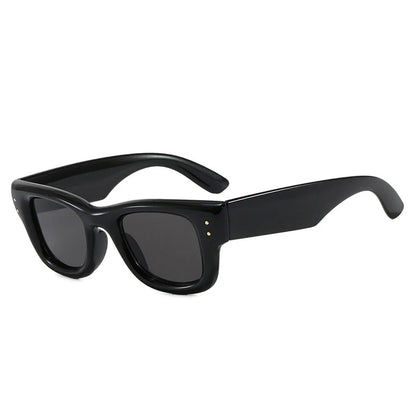 JNPCXI New Square Rivets Women Gradient Sunglasses Shades UV400 Fashion Black Tea Men Trending Sun Glasses