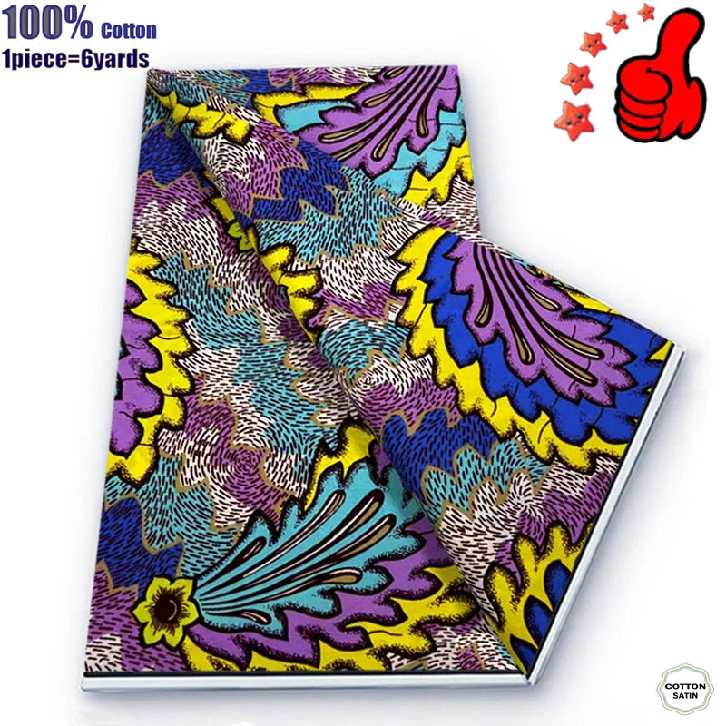Guaranteed Veritable African Real Wax Prints Fabric Ghana Style Ankara Wax Tissu Pagne 100%Cotton Soft Design Nigeria Wax Fabric