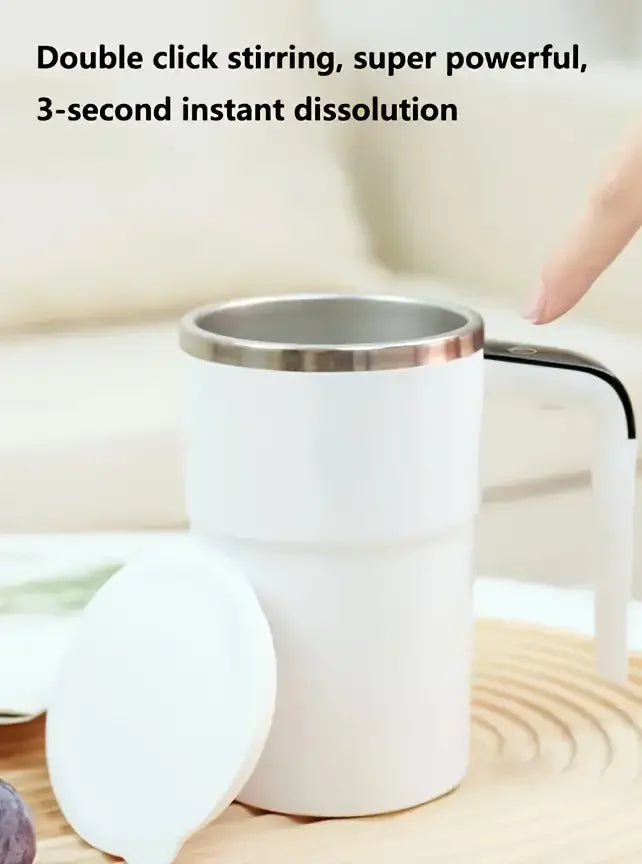 Smart mixing coffee cup LED display|USB charging|magnetic mixing function