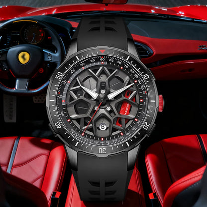 HANBORO supercar series men's fully automatic mechanical watch with wheels running and dial personalized watch
