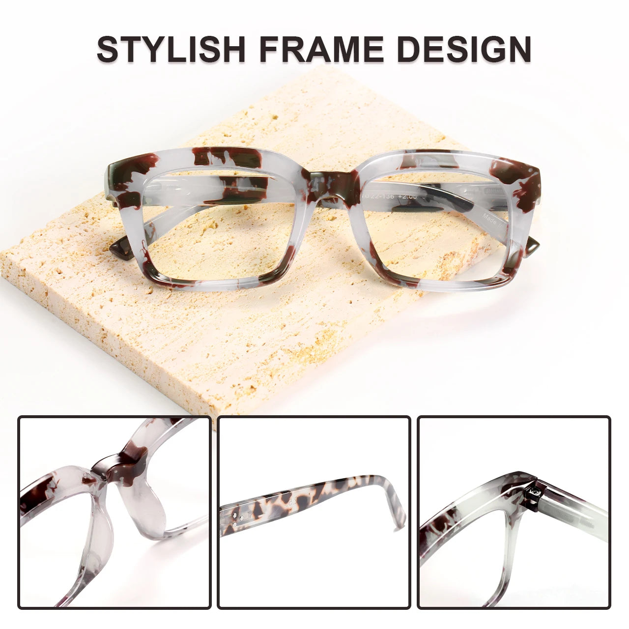 1pc Fashion Square Reading Glasses for Men Women Large Frame Presbyopia Eyeglasses High-definition Eyewear Paerde