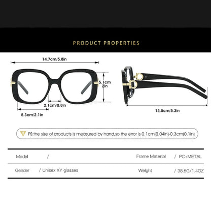 Square Large Anti Blue Light Reading Glasses Women Clear Lens Glasses Frames Finished Prescription Glasses Customized Diopter