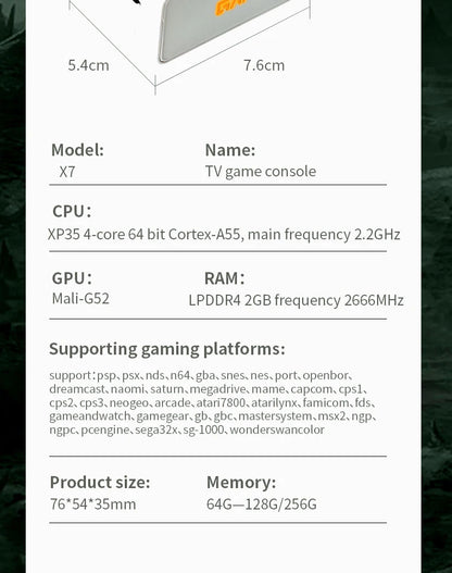 2026 New Coopreme Y7 X7 128G  Linux System 4K Video Game Console TV Box Wireless Controller Retro Game 10000+ Support PSP