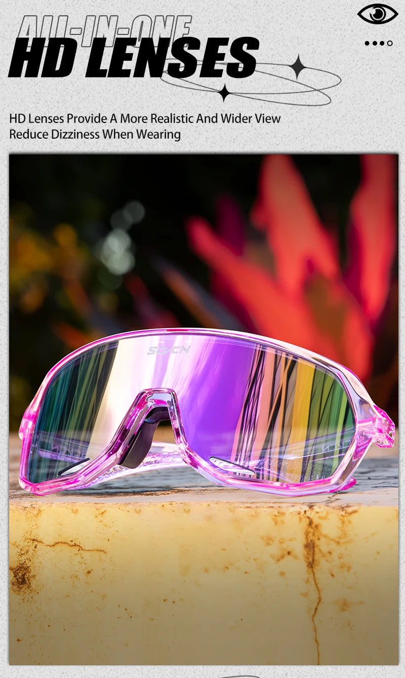 SCVCN Fashion Sports Running Glasses Outdoor Bicycle Drive Hiking Sunglasses Men MTB Cycling Sunglasses Women Road Bike Glasses