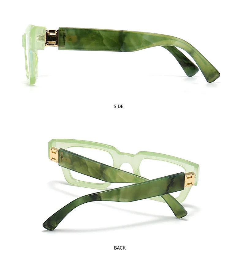 New Green Oversized Square Reading Glasses Men Women Personality Optical Eyeglasses Anti Blue Light Computer Presbyopic Glasses