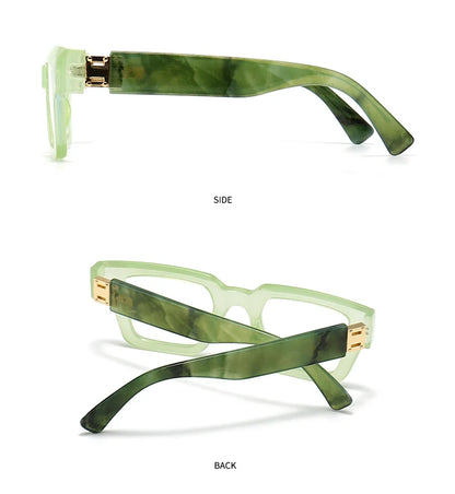 New Green Oversized Square Reading Glasses Men Women Personality Optical Eyeglasses Anti Blue Light Computer Presbyopic Glasses