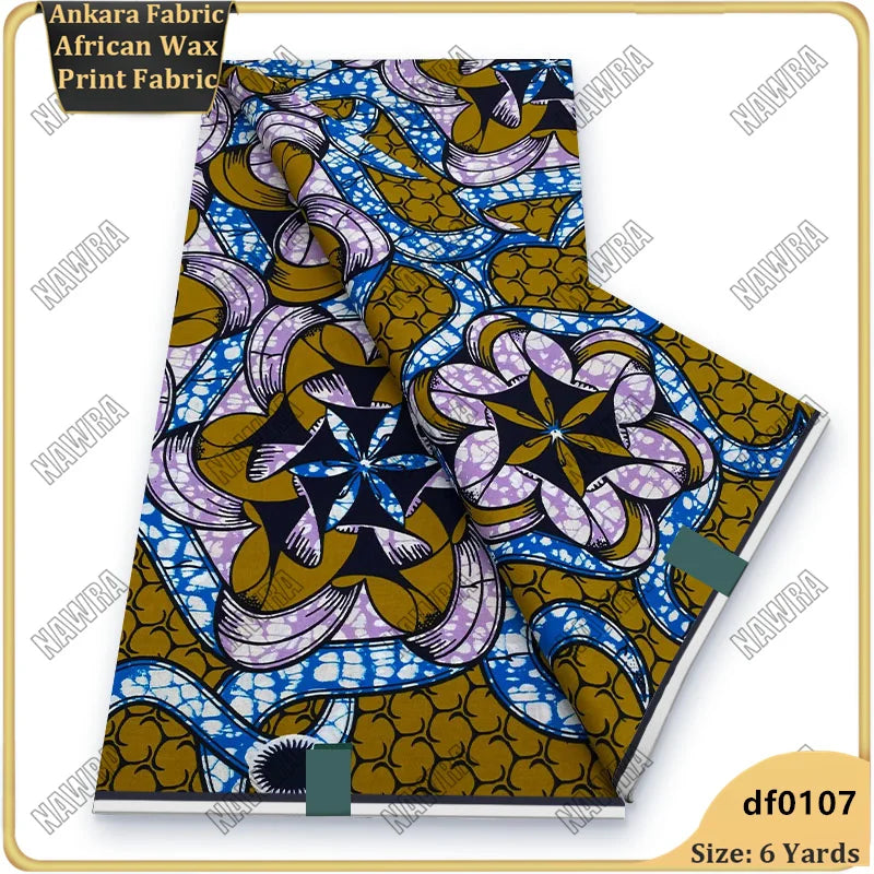 Fashionable African Real Wax Print Fabric 2026 Latest Design Ankara Wax Fabric Soft 100% Cotton Pagne Women Dress Loincloth ﻿