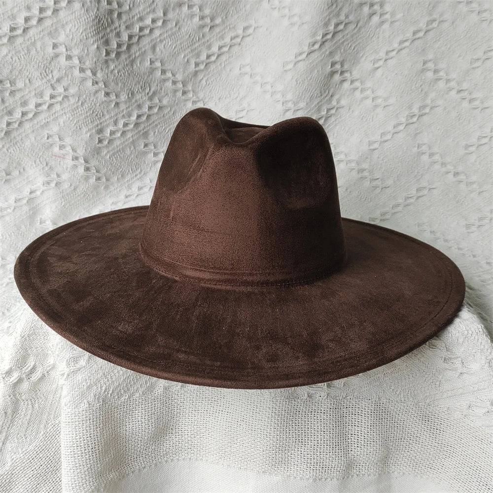 Colorful Suede Wide Brim Felt Fedoras Women's Hat Men's Church Jazz Hat Denim Hat Panama шляпа женская летняя 2024