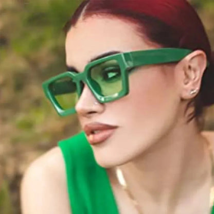JNPCXI Fashion Square Women Luxury Sunglasses Retro Green Brand Designer Men Trending Sun Glasses Shades UV400