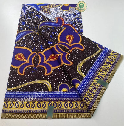 Dutch african Nigiar wax 100% Cotton Real Wax Pagne foVeritable Hollandais Dutch print High Quality fabric cloth 6yards