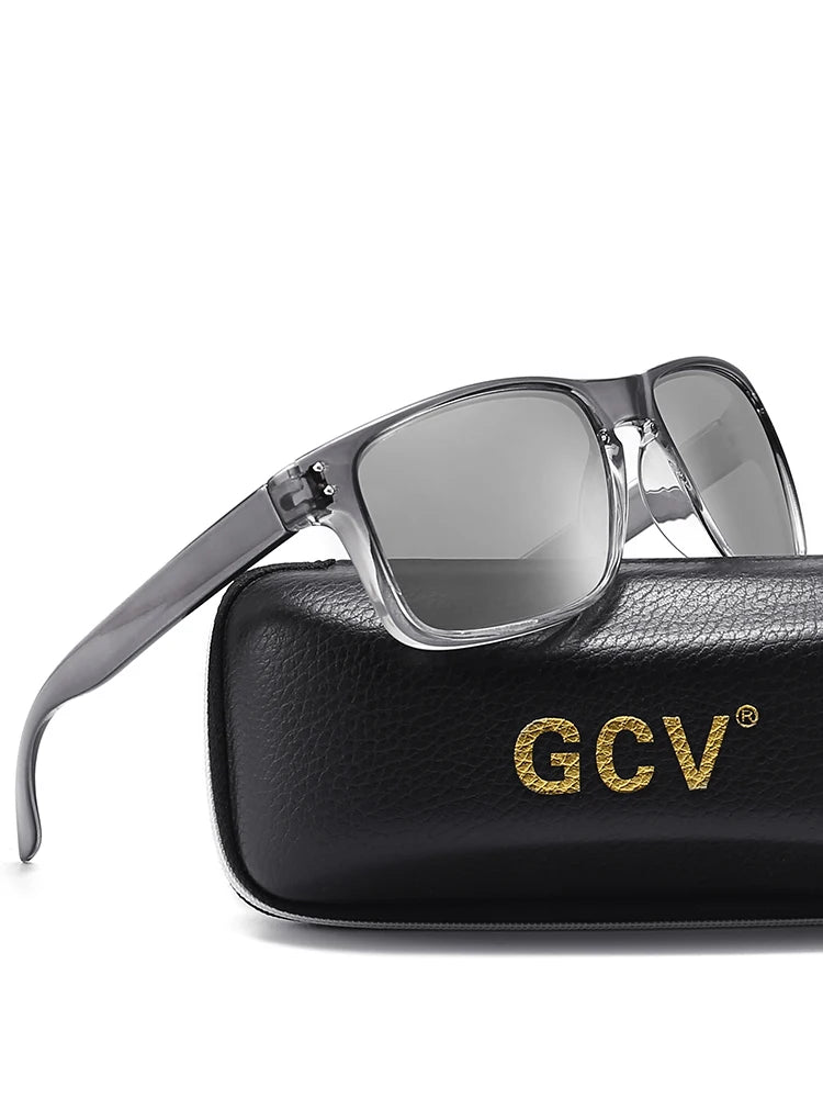 GCV Brand Fashion Wrap Frame Retro Decorative Photochromic Classic Polarized Women Men Versatile Pattern Sunglasses UV400 Goggle