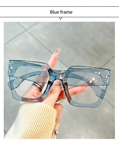 New style New style Vintage Glasses Square Full Rim Spectacles Unisex, Anti-Reflective Coating, Fashionable Transparent Lenses