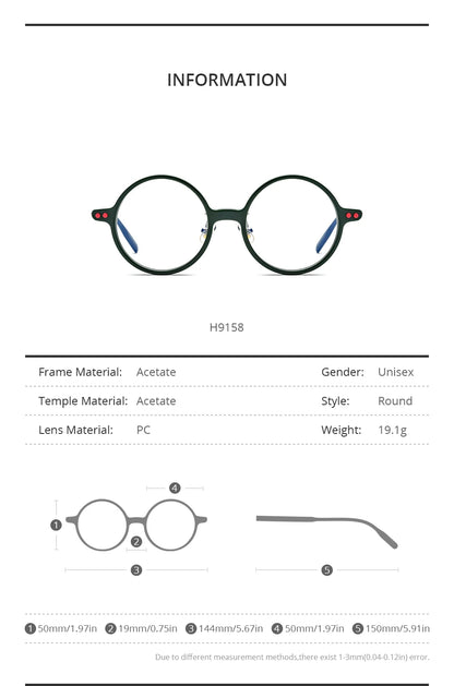 FONEX HEPIDEM Acetate Eyeglasses Frame Men 2025 New Small Round Brand Design Glasses Women Retro Vintage Eyewear Spectacles 9341