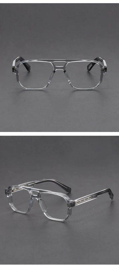 Double Bridges Anti Blue Light Reading Glasses Men Retro Women Square Glasses Frame Fashion Men Myopia Eyewear Fake Eyelasses -2