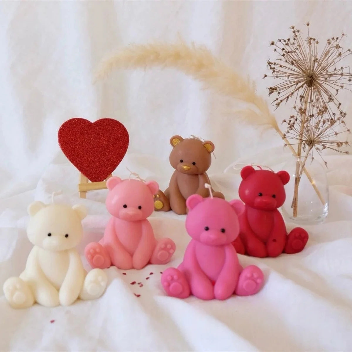 3D Sitting Brown Bear Scented Candle Handmade Cute Soy Wax Animal Aroma Candle Home Decor Unique Birthday Gift Party Ornaments